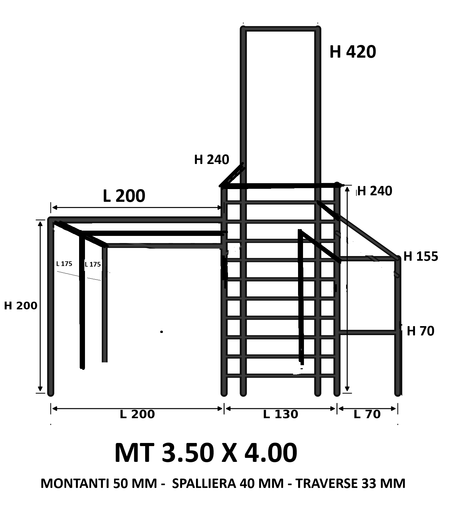 Struttura Calisthenics  Rig functional  Outdoor 3,5×4 m – H 4,20 m - foto 2